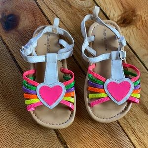 Faded Glory Toddler Girl Rainbow Heart Sandals Strappy 7